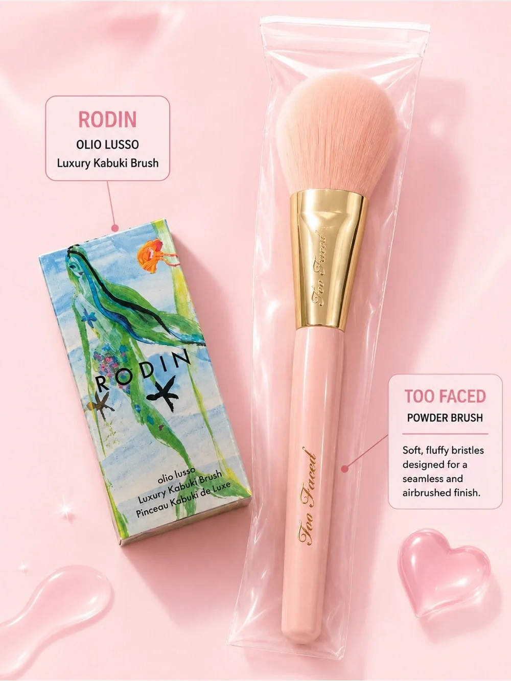 RODIN Olio LusRodin Olio Lusso Luxury Kabuki Powder Brush+Too faced powder brush
